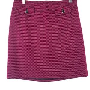 NWT‎ Ann Taylor LOFT Skirt Womens 4 Mini Pockets Diamond Pattern Career Fuchsia